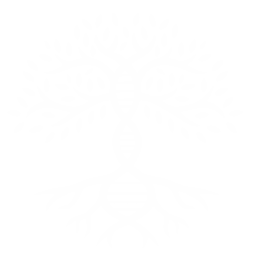 Tree with DNA root logo